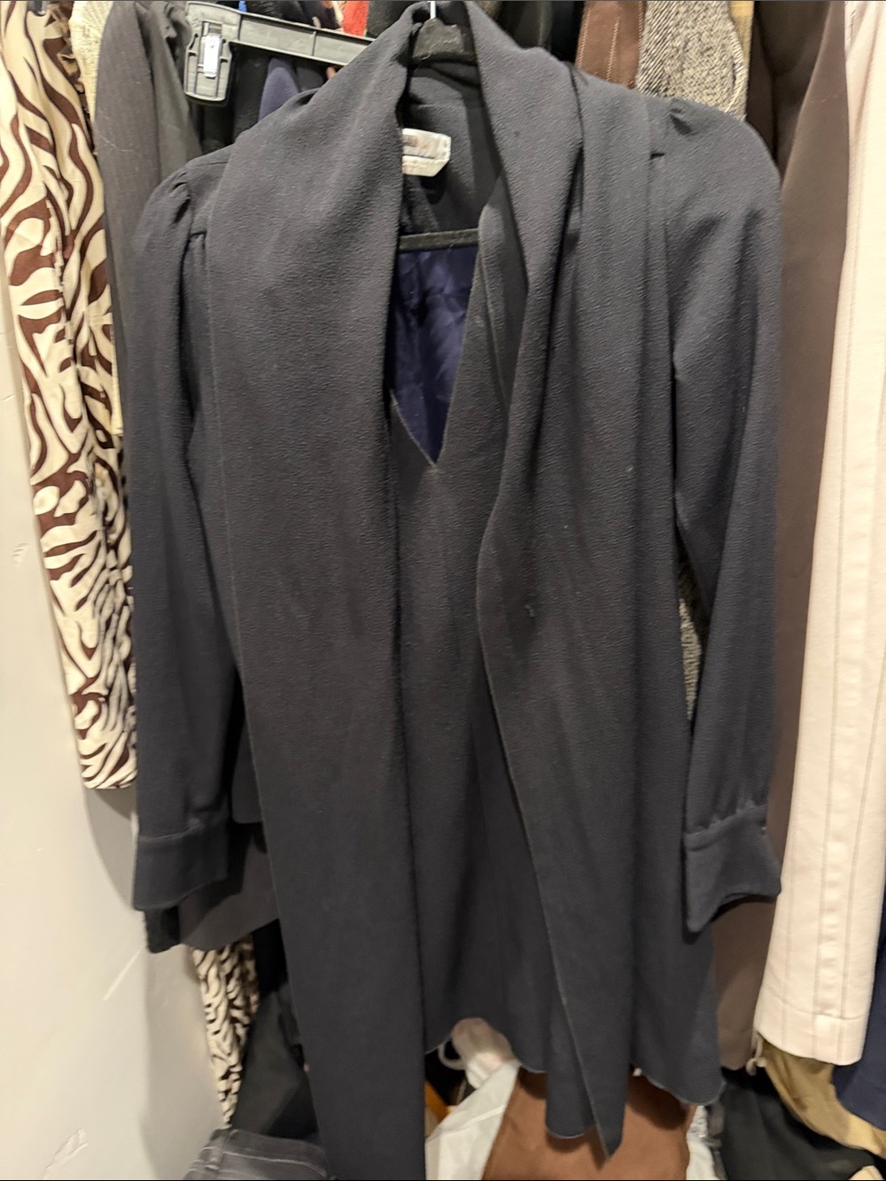 See by Chloé Black Lightweight Shirt Jacket with Draped Front